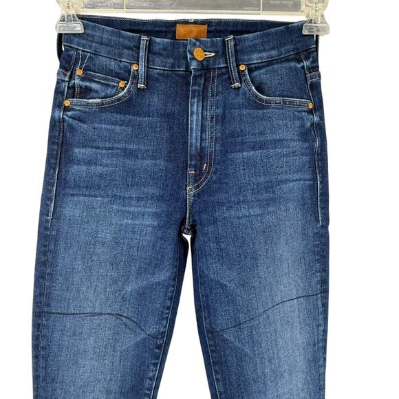 MOTHER High Waisted Looker Jeans 24 Until Next Time Stretch Dark Wash Blue Denim - Picture 2 of 14